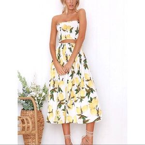 Amazon Lemon Crop Top Skirt 2-Piece Outfit